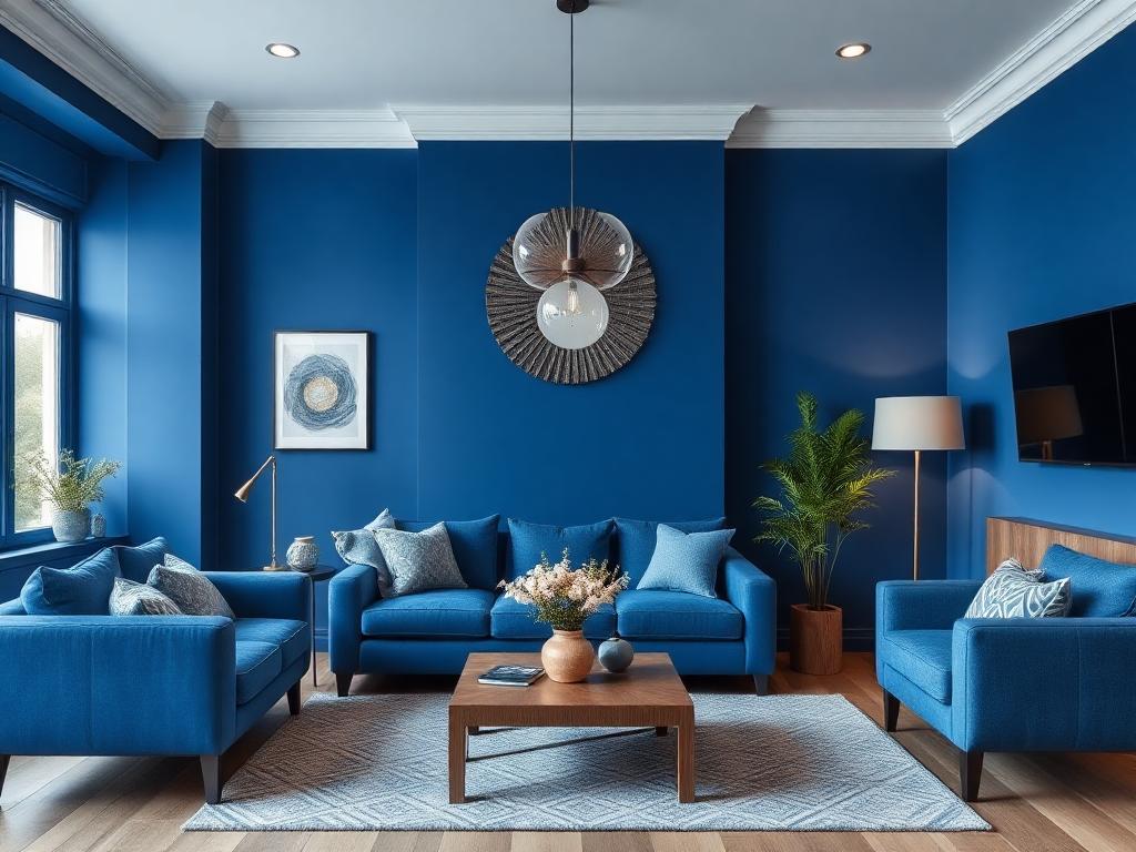 salon bleu ardoise